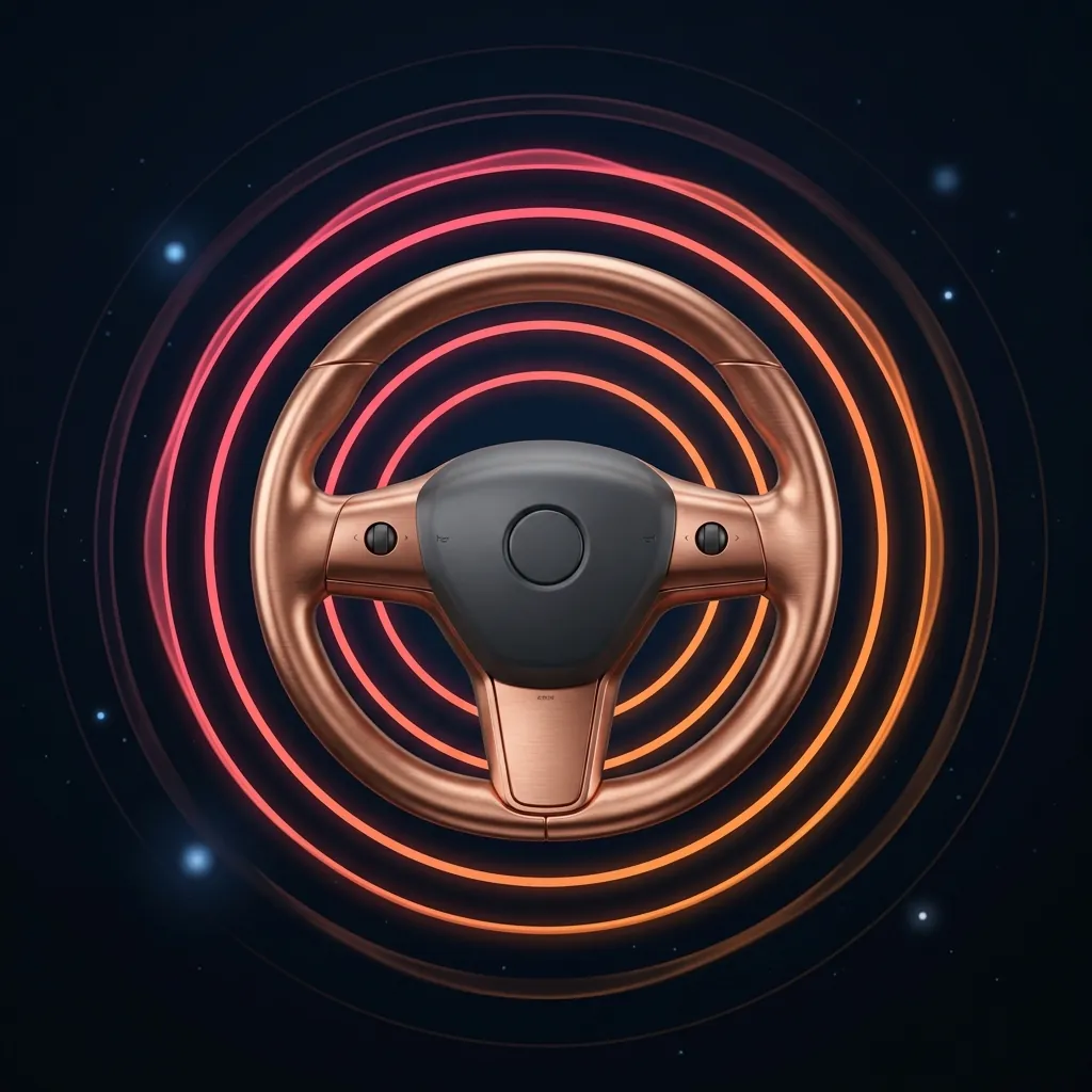 Volant Copilot IA entouré d'ondes sonores